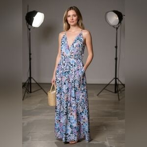 BCBGeneration Pink and Blue Maxi Dress